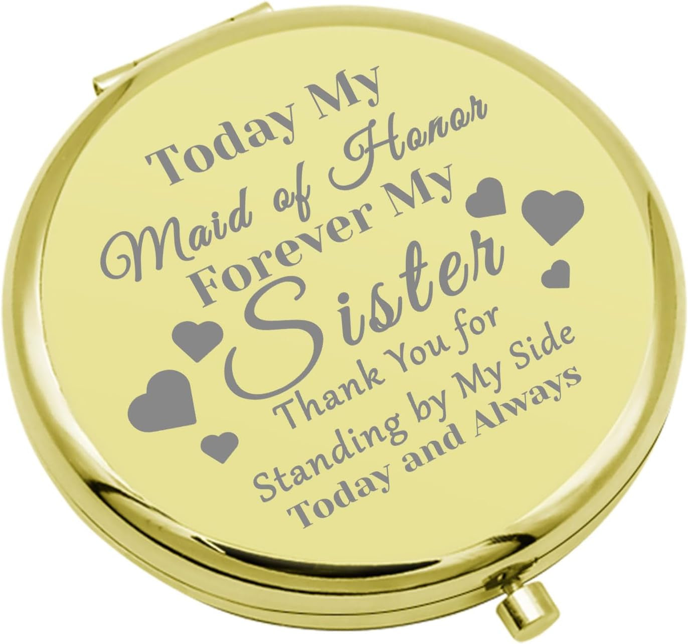 Bridesmaid Gifts Compact Makeup Mirror Wedding Gift for Maid of Honor Sister Gift Bachelorette Party Gift Bridal Party Gifts Bridal Shower Gift Pocket Makeup Mirror Wedding Day Thank You Gift (Gold)