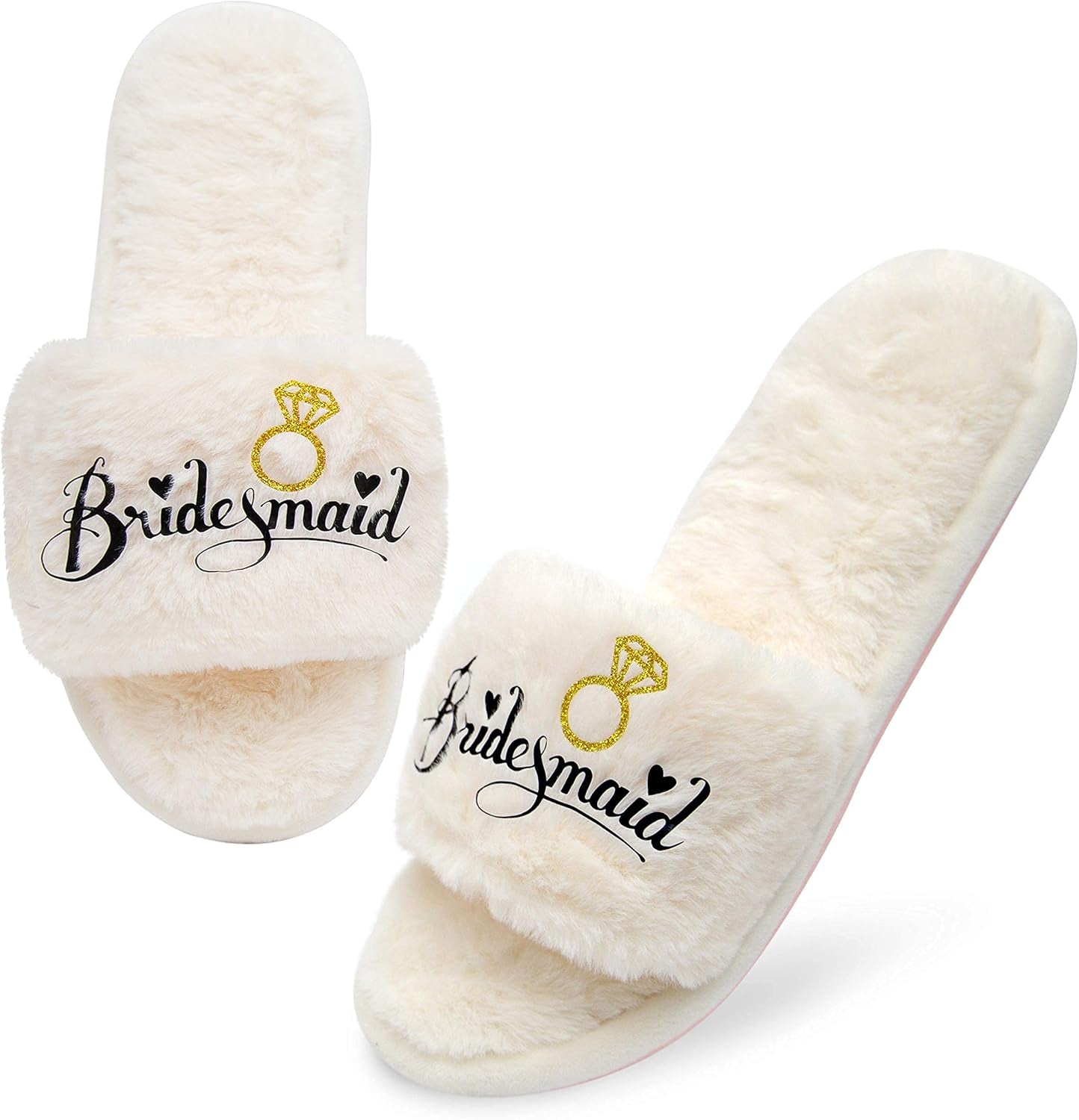 Women’S Bridesmaid Slippers Bride Slippers for Wedding Day Bride Gifts for Her Engagement Gifts for Women Wedding Slippers Bridal Shower Gifts for Bride to Be Gifts for Her