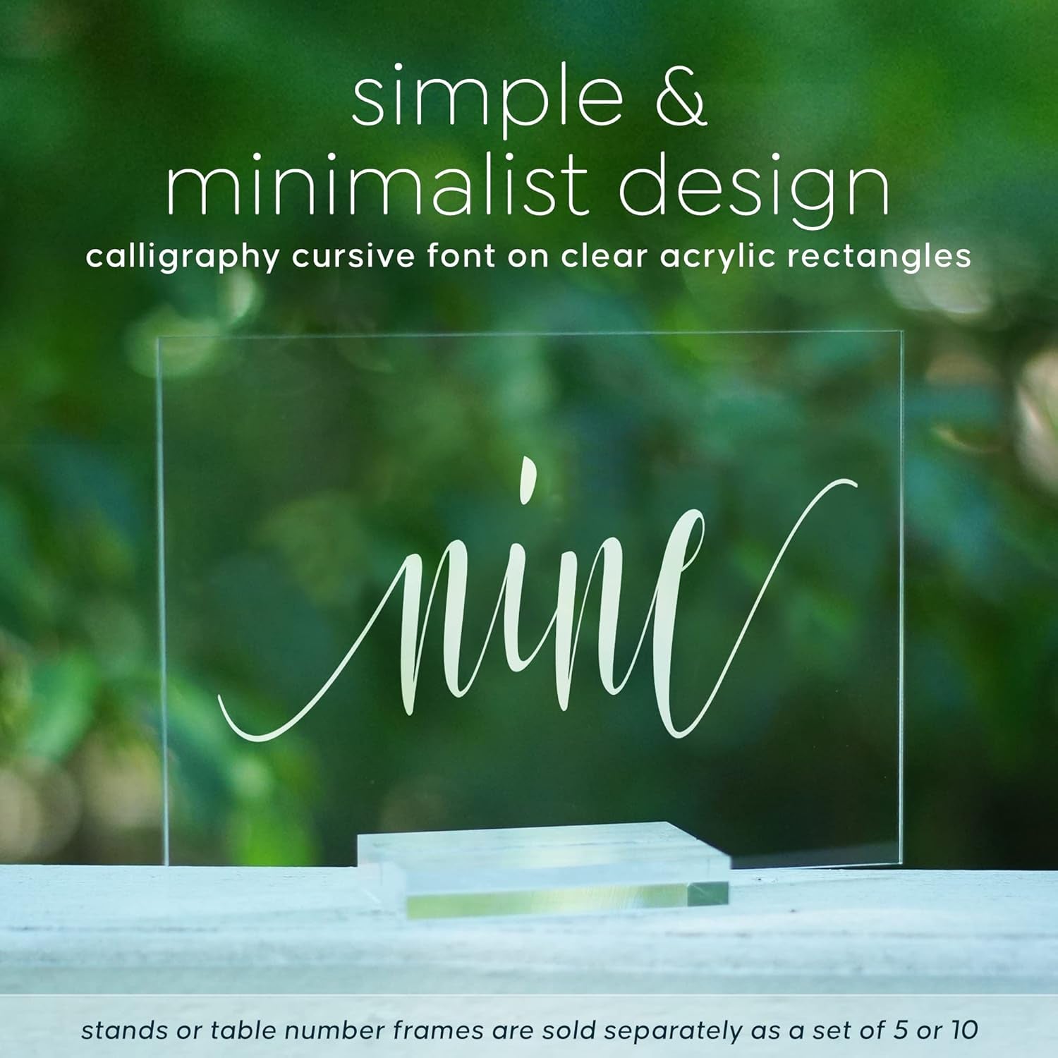 Acrylic Wedding Table Numbers 1-20, Acrylic Wedding Signs with Calligraphy Lettering, Glass like Rustic Reception Event, Frames or Stands Not Included (1-20)