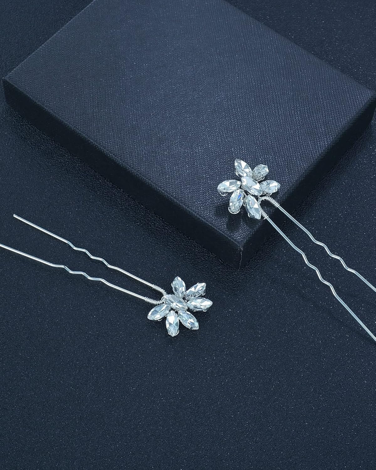 Bridal Hair Accessories,  8Pcs Crystal Wedding Hair Pieces, Handmade Rhinestone Bridal Hair Pin for Women, Girls, Bridesmaids (Silver) (Silver)