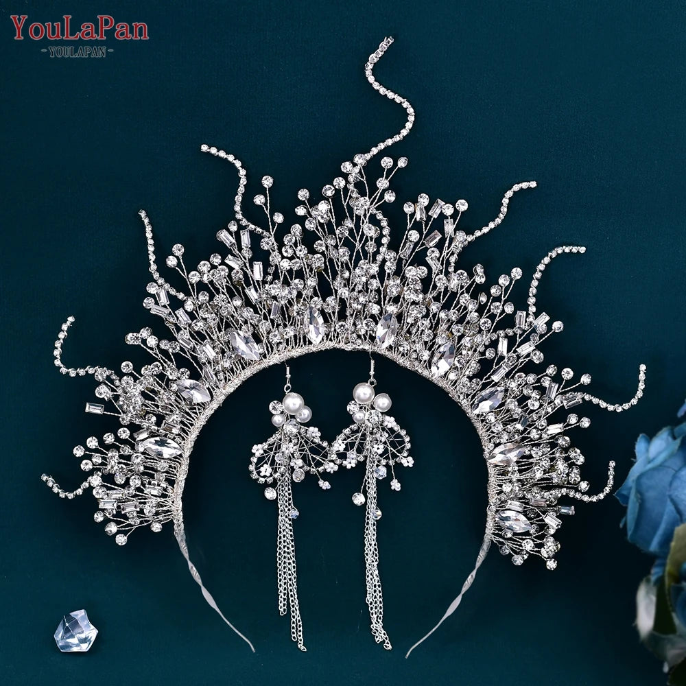 Wedding Tiara Rhinestone Headband Bridal Crown Woman Hair Ornaments Wedding Hair Accessories Brides Headdress HP374