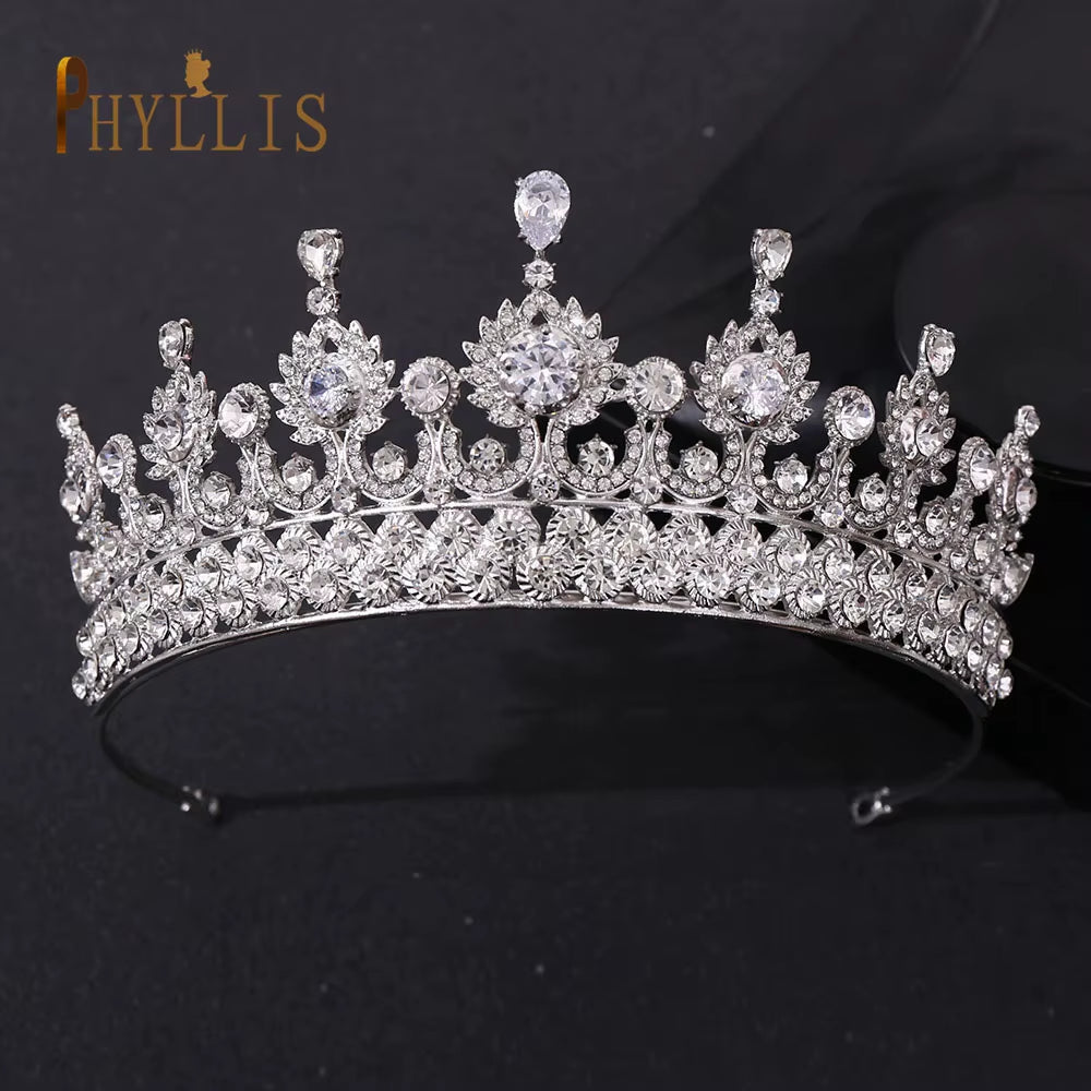 A67 Luxury Zircon Crown Bride Headwear Crystal Women Tiaras Rhinestone Wedding Headpiece Birthday Headband Pageant Hair Jewelry