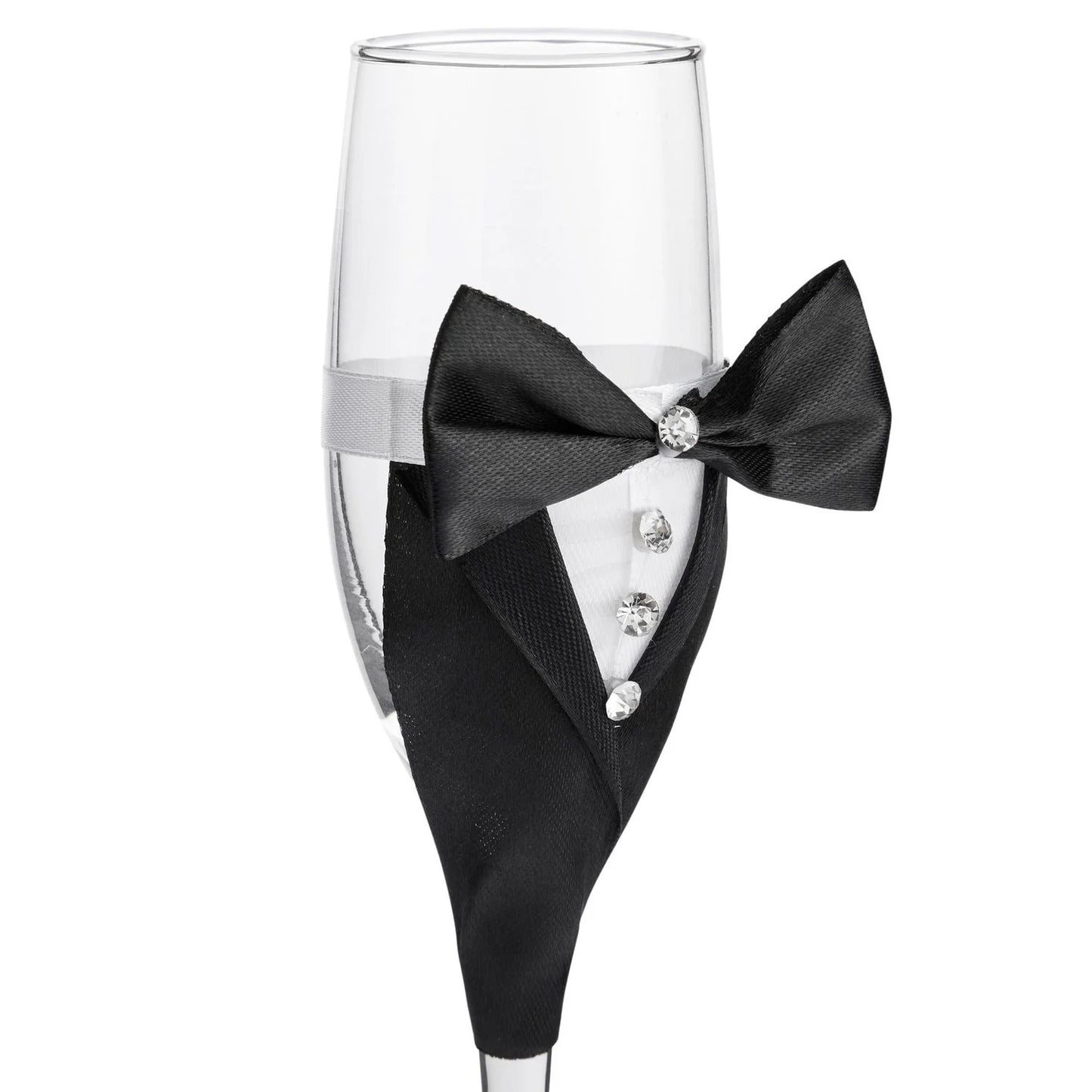 Set of 2 Wedding Champagne Glasses for Bride and Groom Toast, Wedding Decorations, Engagement, Bridal Shower Gifts