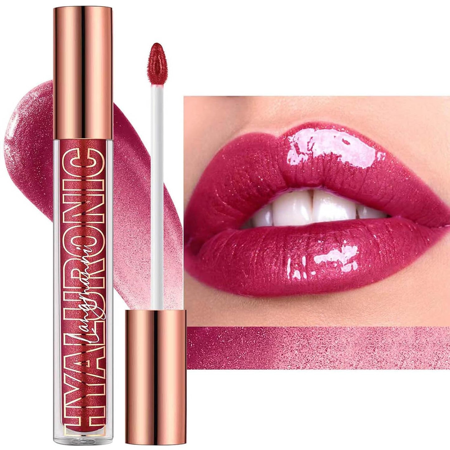 Nude Brown Lip Gloss Plumping Glitter Lip Gloss for Girls Women Lip Plumping Tinted Lipgloss High Pigment Plumper Long Lasting Moisturizing Lip Gloss Oil Shimmer Natural Lipstick Lip Liner(02#)