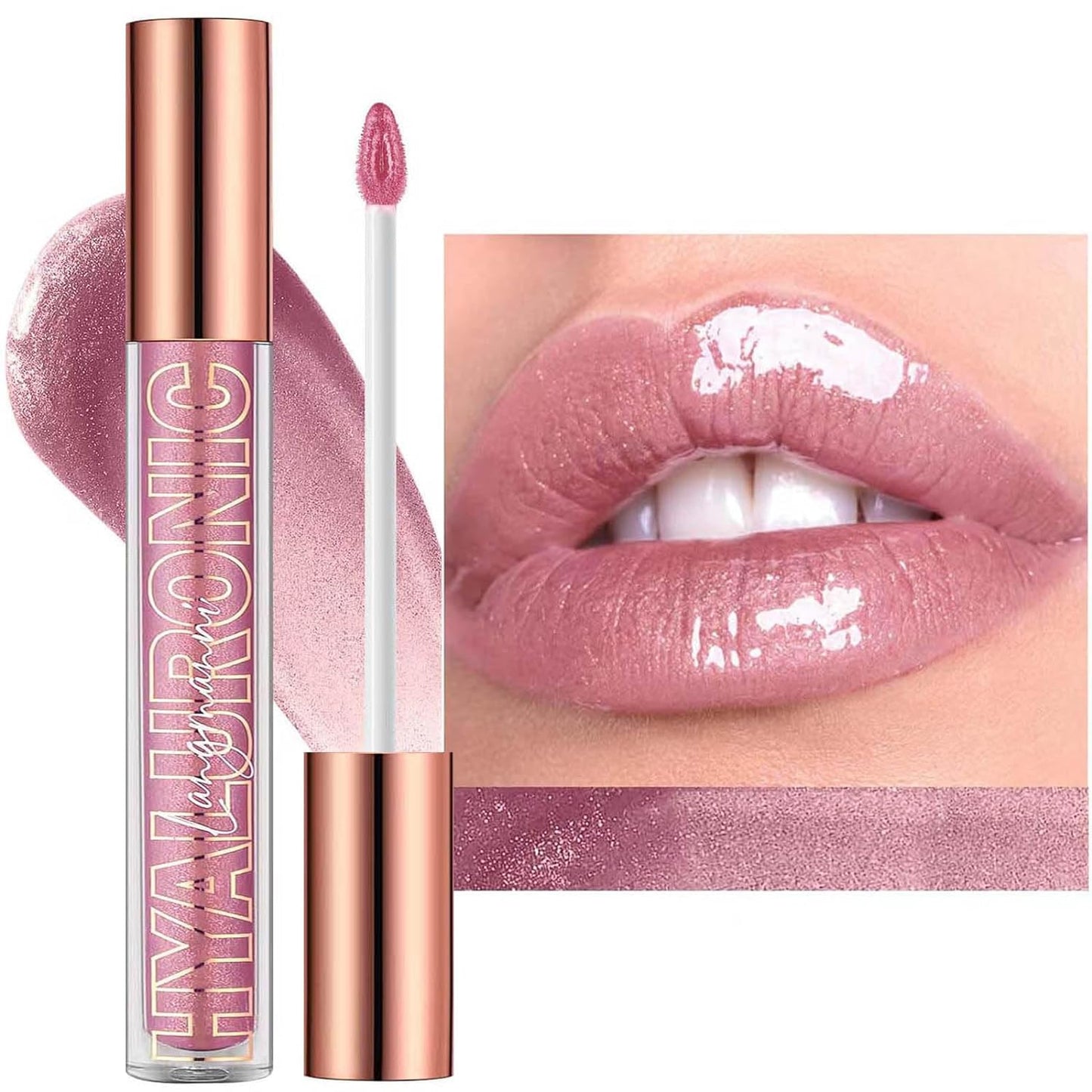 Nude Brown Lip Gloss Plumping Glitter Lip Gloss for Girls Women Lip Plumping Tinted Lipgloss High Pigment Plumper Long Lasting Moisturizing Lip Gloss Oil Shimmer Natural Lipstick Lip Liner(02#)