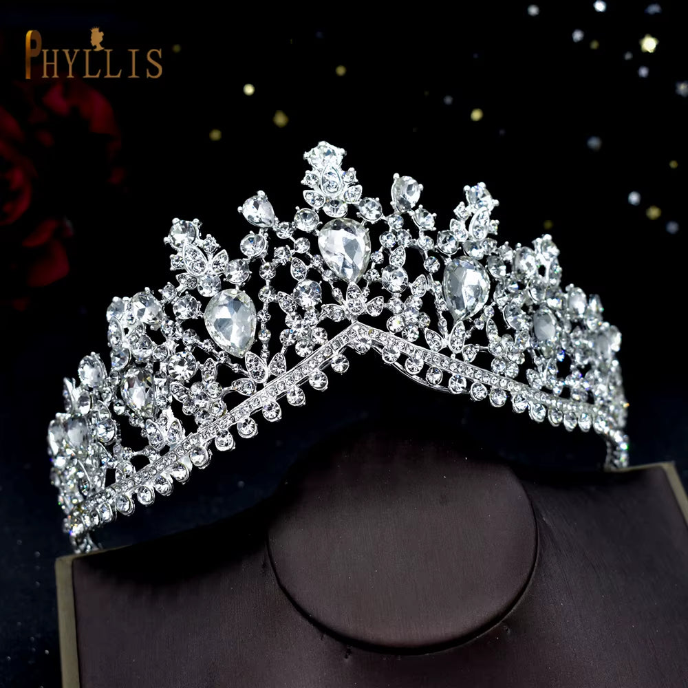 A67 Luxury Zircon Crown Bride Headwear Crystal Women Tiaras Rhinestone Wedding Headpiece Birthday Headband Pageant Hair Jewelry