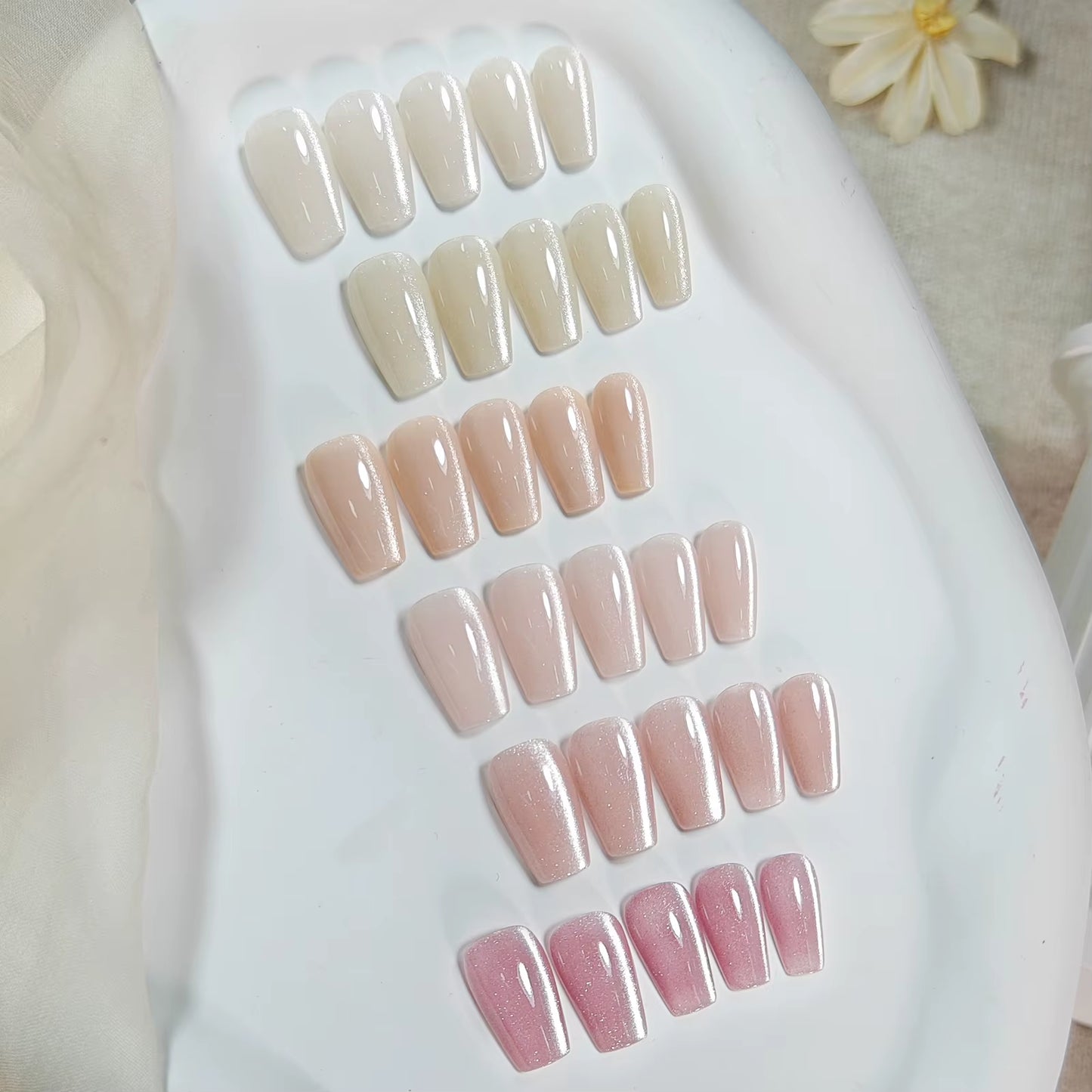 6PCS Pink Ocean Cat Magnetic Nail Gel Polish Set - Holographic Jelly Manicure Kit for Salon-Quality Art