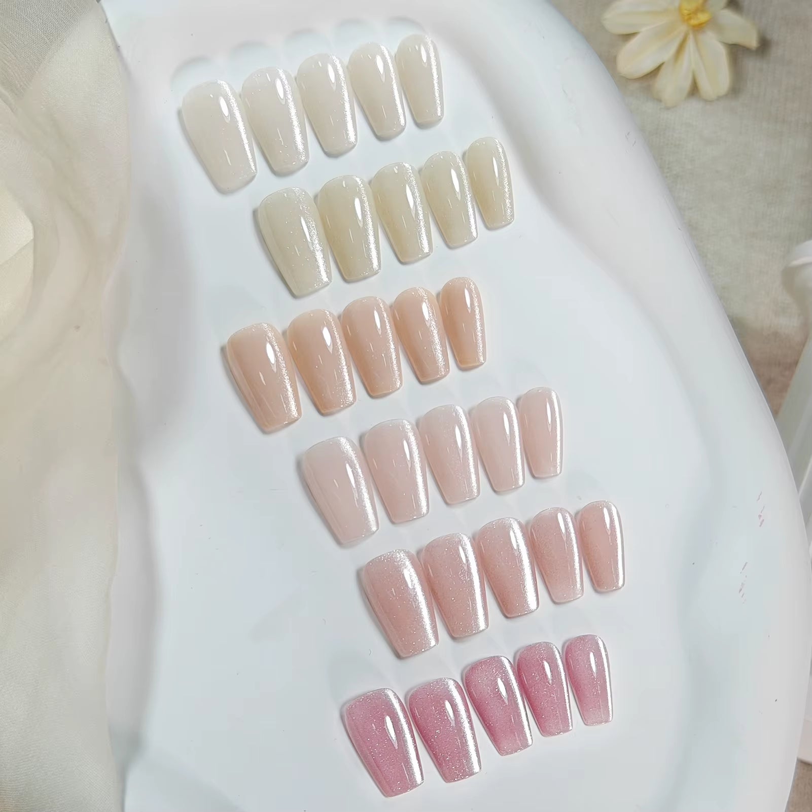 6PCS Pink Ocean Cat Magnetic Nail Gel Polish Set - Holographic Jelly Manicure Kit for Salon-Quality Art
