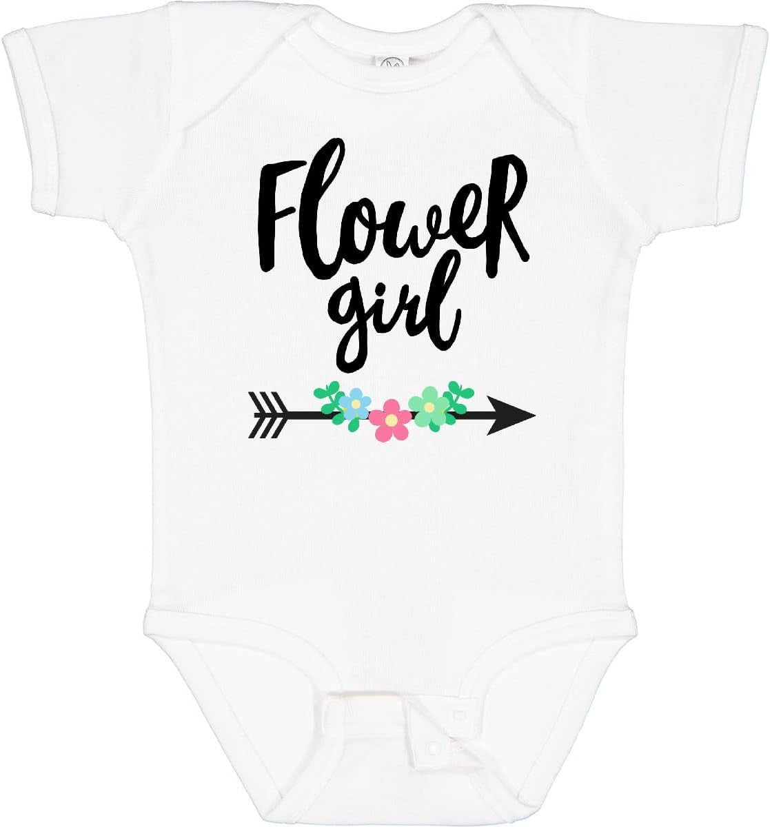 Flower Girl with Arrow and Flowers Baby Bodysuit