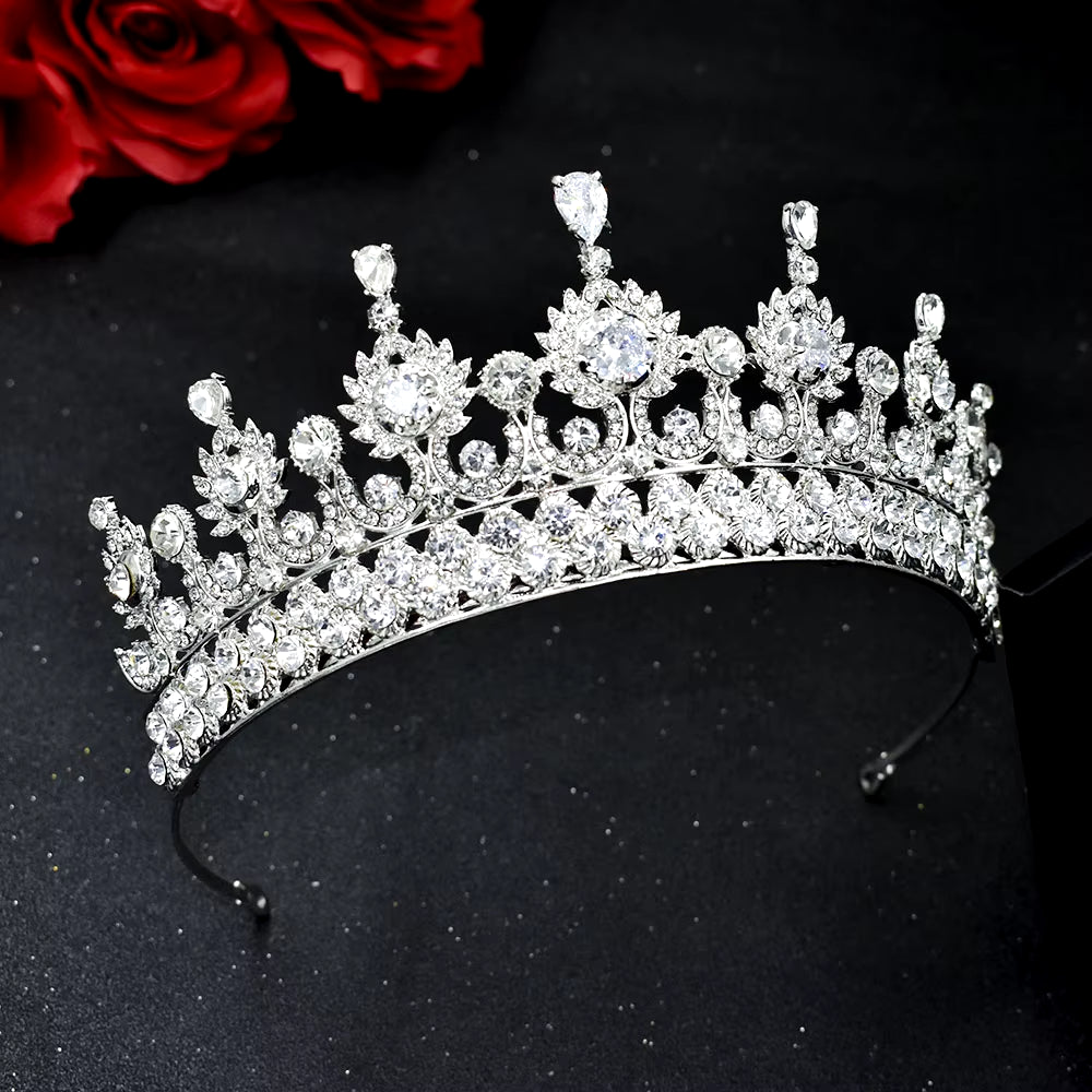 A67 Luxury Zircon Crown Bride Headwear Crystal Women Tiaras Rhinestone Wedding Headpiece Birthday Headband Pageant Hair Jewelry