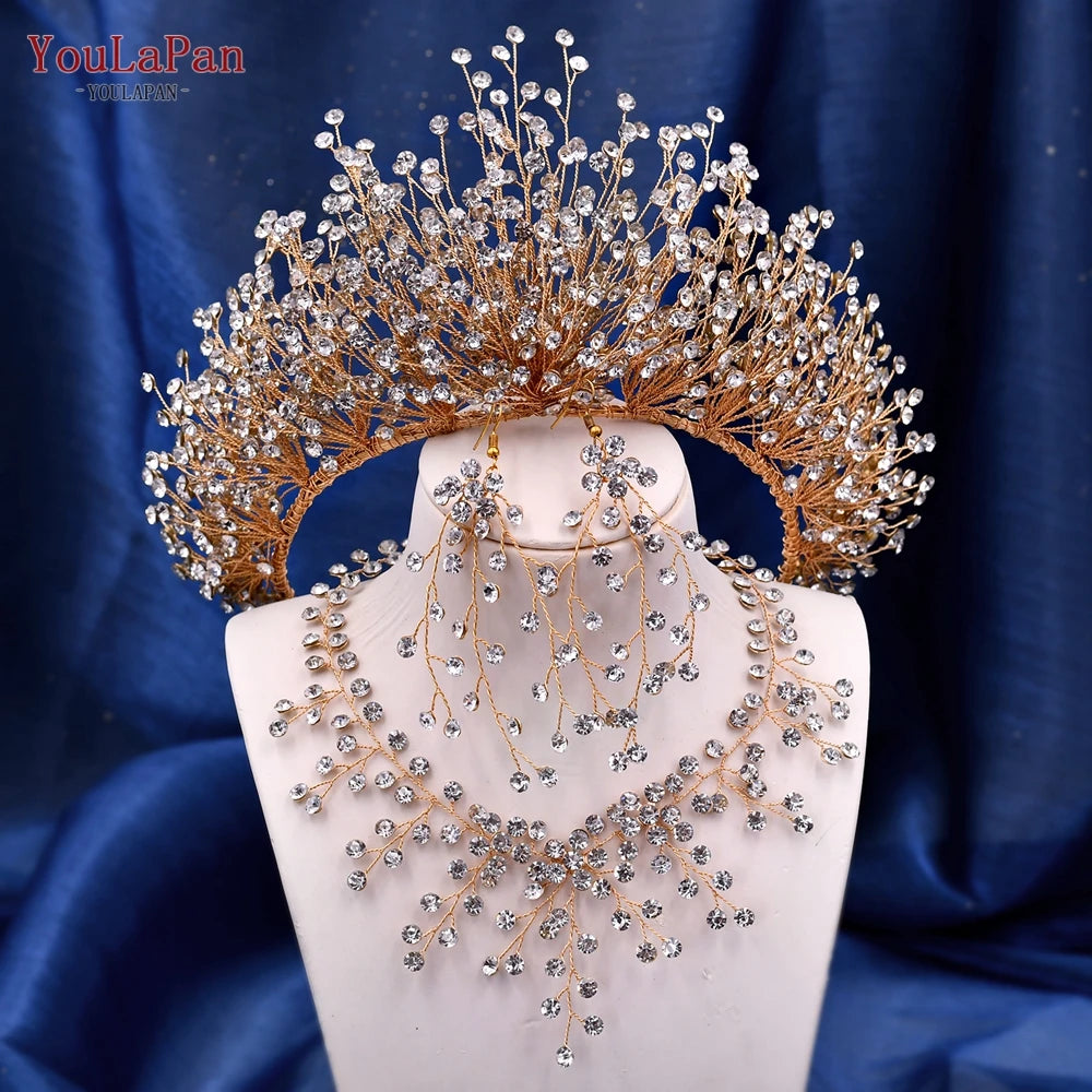 Wedding Tiara Rhinestone Headband Bridal Crown Woman Hair Ornaments Wedding Hair Accessories Brides Headdress HP374