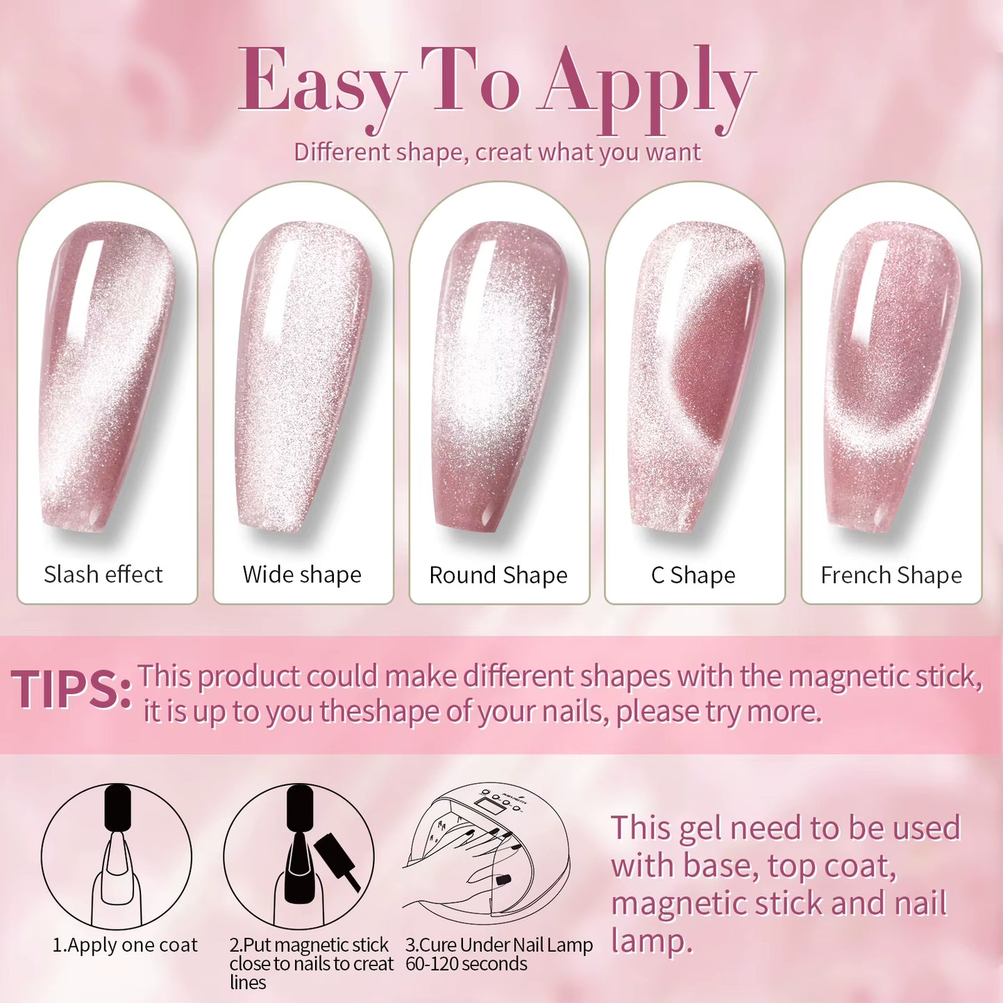 6PCS Pink Ocean Cat Magnetic Nail Gel Polish Set - Holographic Jelly Manicure Kit for Salon-Quality Art