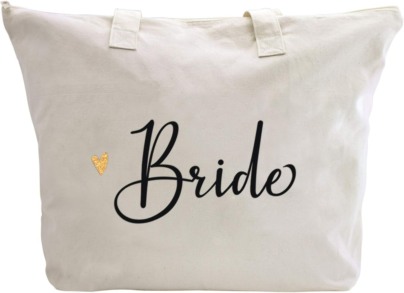Bride Gifts Bride Bag for Wedding Bachelorette Engagement Party Accessories Bridal Shower Gifts Cotton Beach Canvas Tote Shoulder Bag with Zipper and Pocket