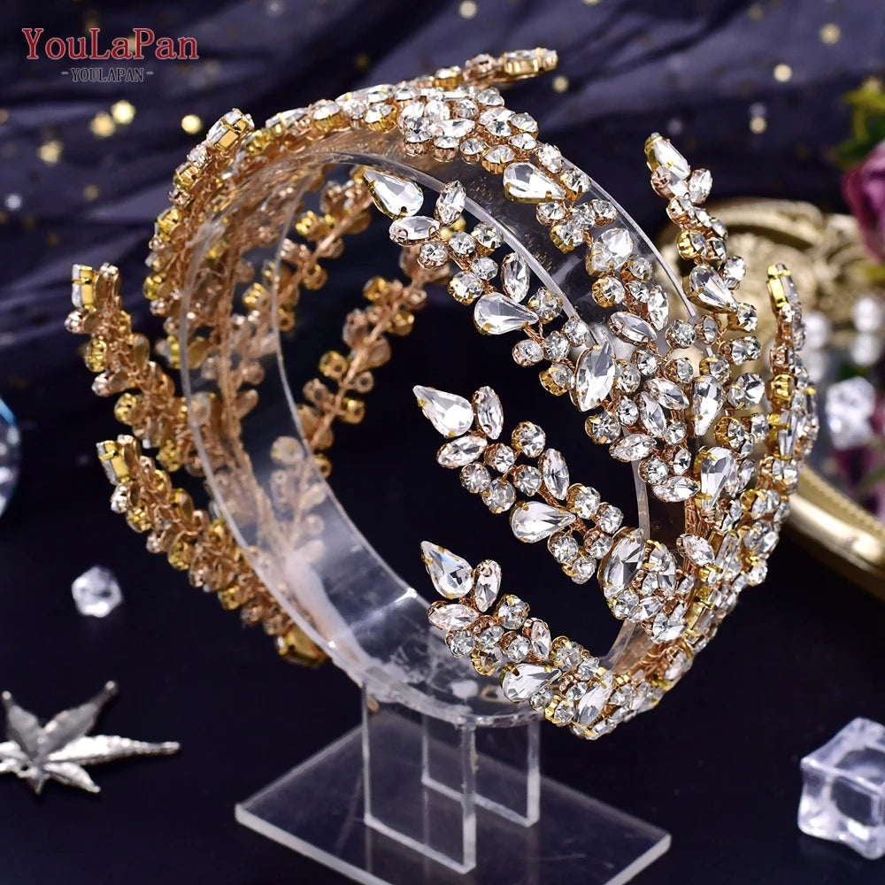 Wedding Tiara Rhinestone Headband Bridal Crown Woman Hair Ornaments Wedding Hair Accessories Brides Headdress HP374