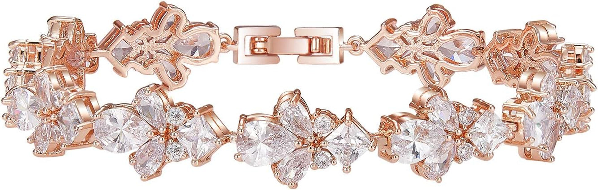 Teardrop Cubic Zirconia Wedding Tennis Bracelets for Women, Crystal Rhinestone Bridal Bracelets for Brides, Bridesmaid