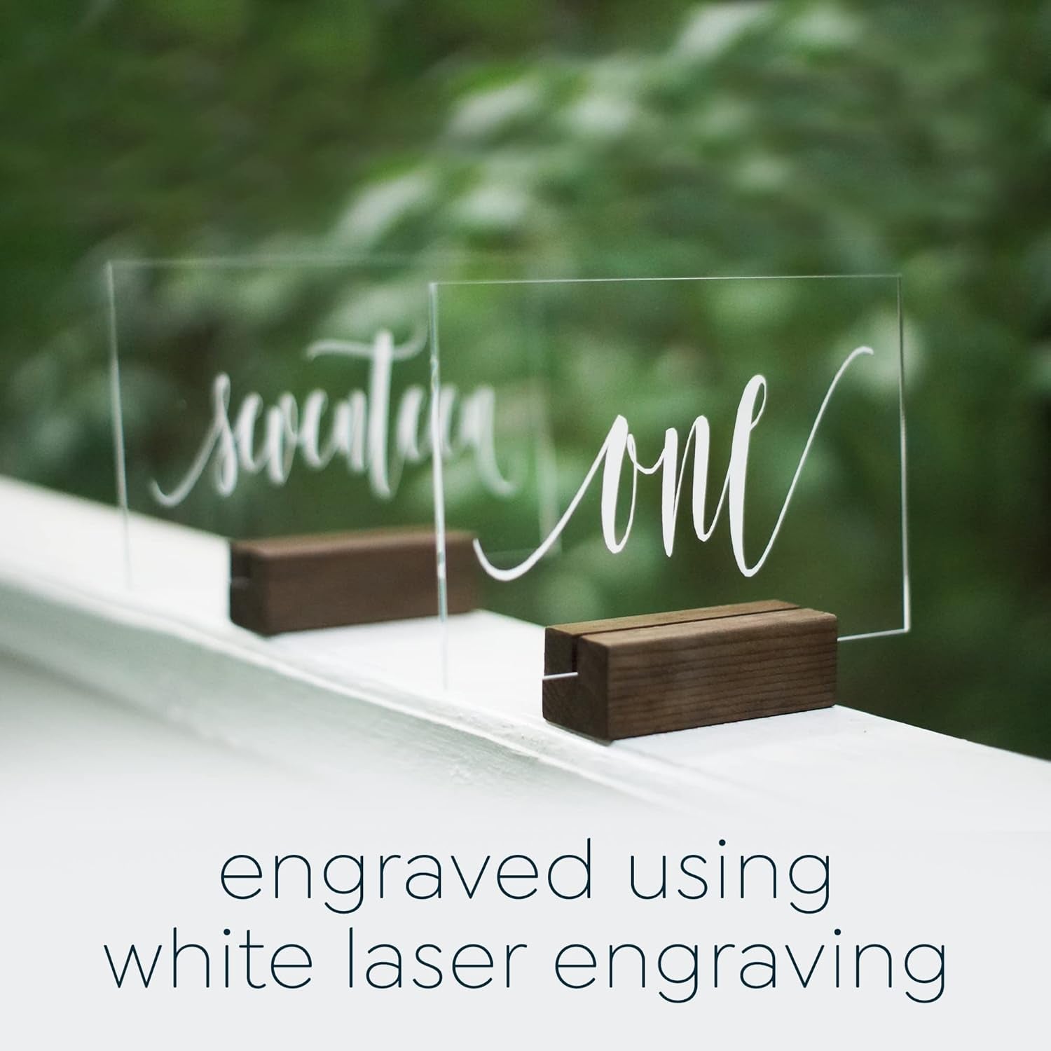 Acrylic Wedding Table Numbers 1-20, Acrylic Wedding Signs with Calligraphy Lettering, Glass like Rustic Reception Event, Frames or Stands Not Included (1-20)