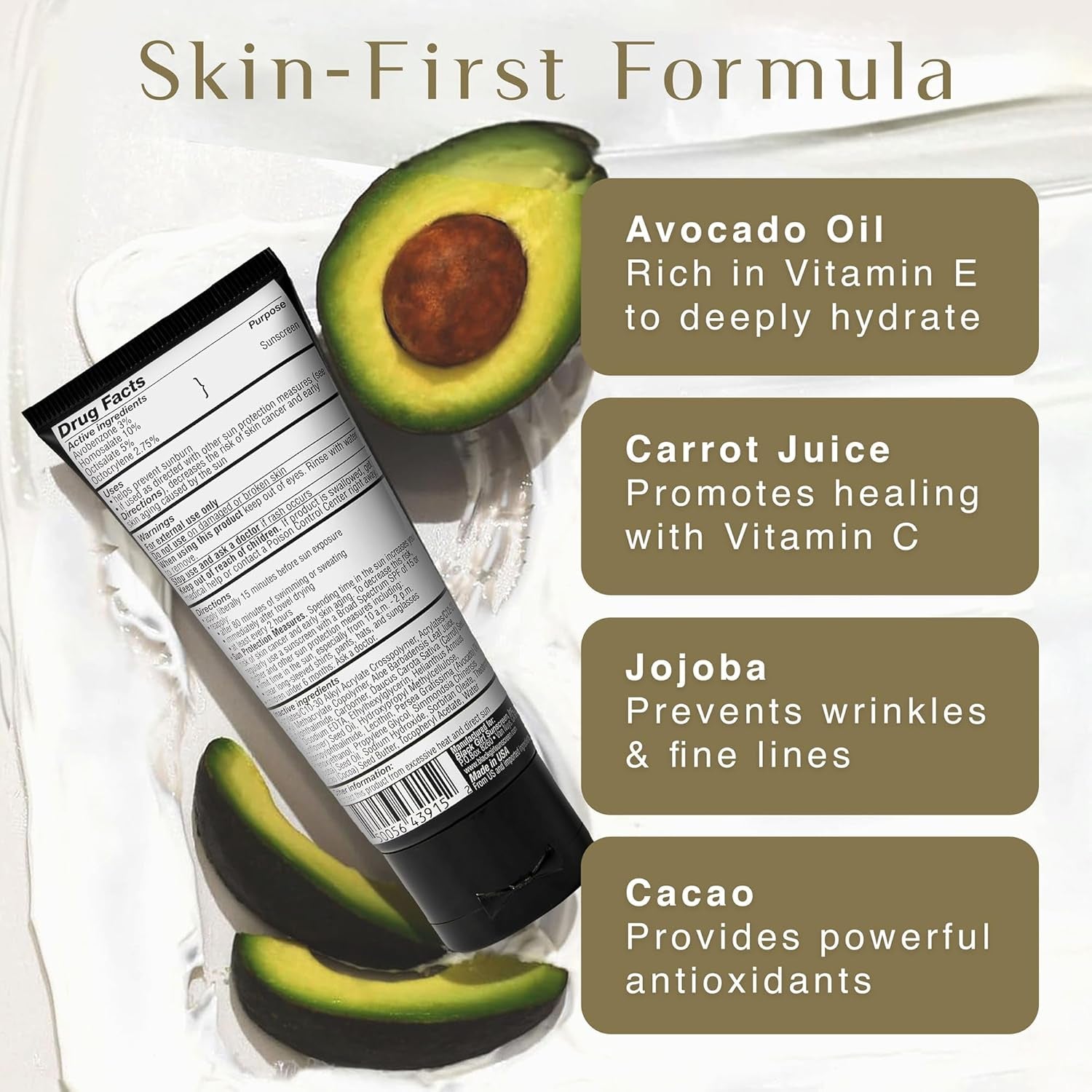 Face & Body Moisturizing Sunscreen Lotion SPF 30 for Melanin Rich Skin, Leaves No White Cast (Spf-30-4Oz)